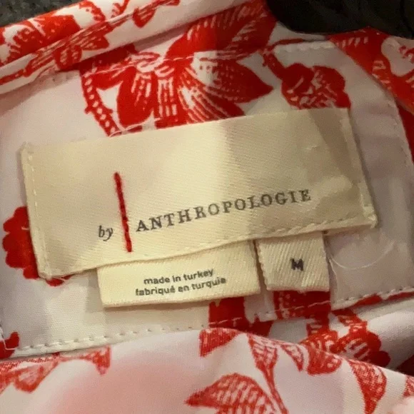 Anthropologie The Somerset Floral Red and White Maxi Dress, 💯 cotton, medium - Picture 4 of 4
